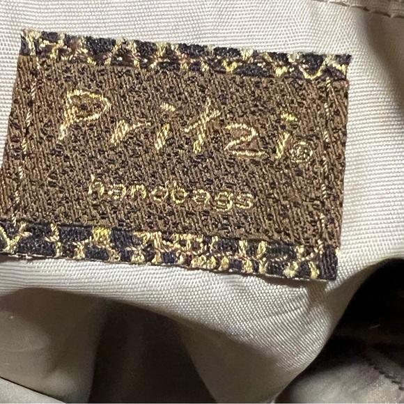 PRITZI Wheat Studded Brass Large Hobo Shoulder Bag Vegan Suede Leather - Picture 14 of 14